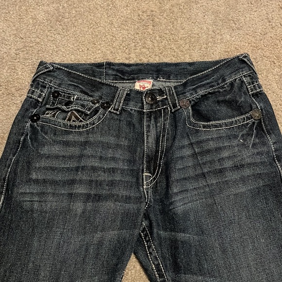 TRUE RELIGION RAINBOW BILLY FLAP POCKET Men’s Denim Blue Jeans Size 34 - Picture 2 of 6